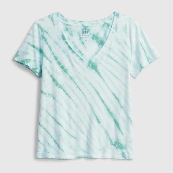 GAP Tops - Gap Organic Cotton Vintage Tie-Dye V-Neck T-Shirt Size M